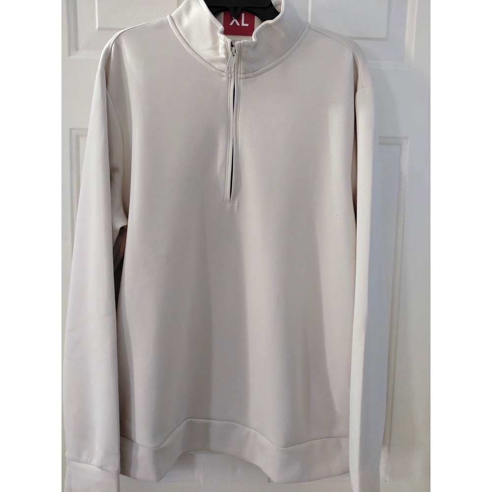 Member's Mark Men's Sandwash Quater Zip Pullover Ivory XL